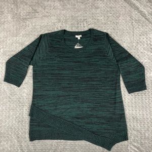 Asymmetrical space-dye sweater